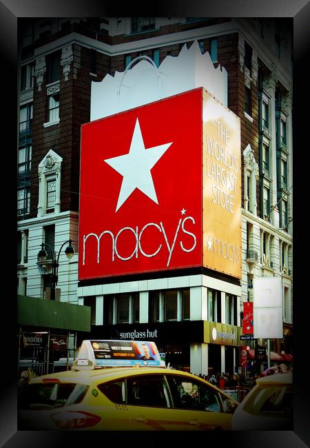 Vibrant Lights of Macy's Framed Print by Andy Evans Photos