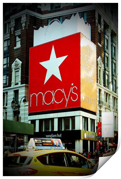 Vibrant Lights of Macy's Print by Andy Evans Photos