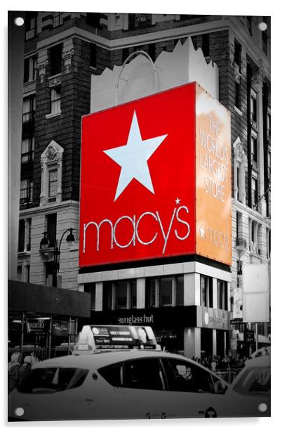 Macy's Times Square New York City America Acrylic by Andy Evans Photos