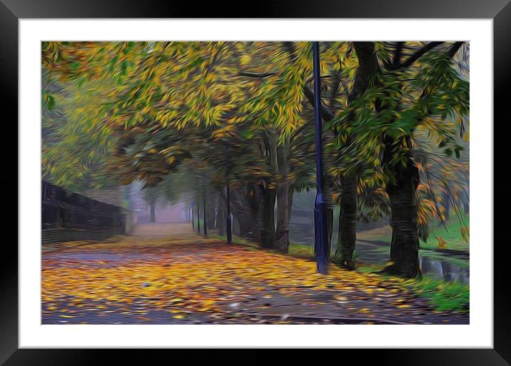 Falling leaves Framed Mounted Print by sylvia scotting