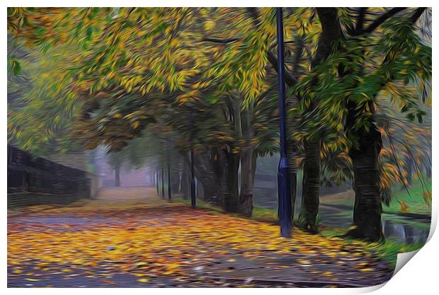 Falling leaves Print by sylvia scotting