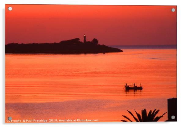 Dawn in the Bay of Pollenca, Mallorca Acrylic by Paul F Prestidge