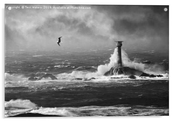 Storm Watching in Monochrome Acrylic by Terri Waters