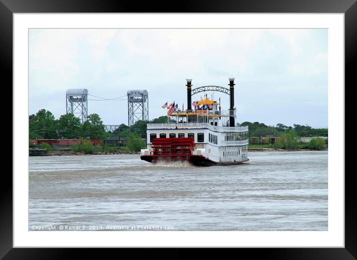 Steamboat on the Mississippi  Framed Mounted Print by Lensw0rld 
