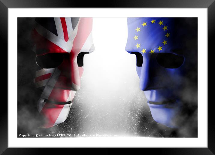 Brexit head to head faces UK and EU Framed Mounted Print by Simon Bratt LRPS