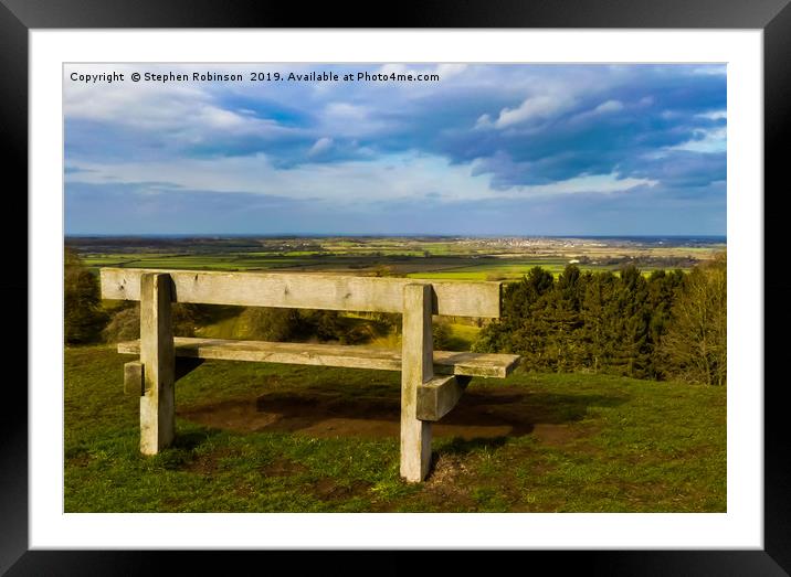 View from a bench...Warwickshire Framed Mounted Print by Stephen Robinson