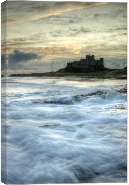 Bamburgh storm          Canvas Print by CHRIS ANDERSON