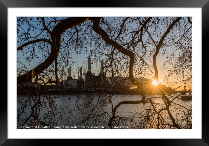 Battersea Power Station on the Thames, London Framed Mounted Print by Creative Photography Wales