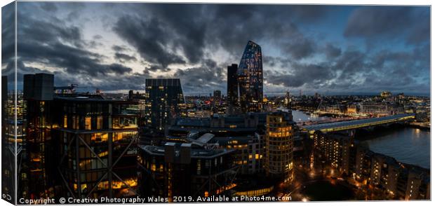 Night view of the city of London Canvas Print by Creative Photography Wales