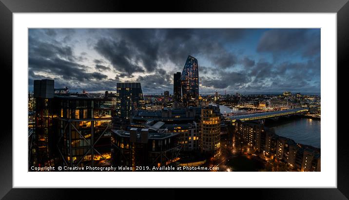 Night view of the city of London Framed Mounted Print by Creative Photography Wales