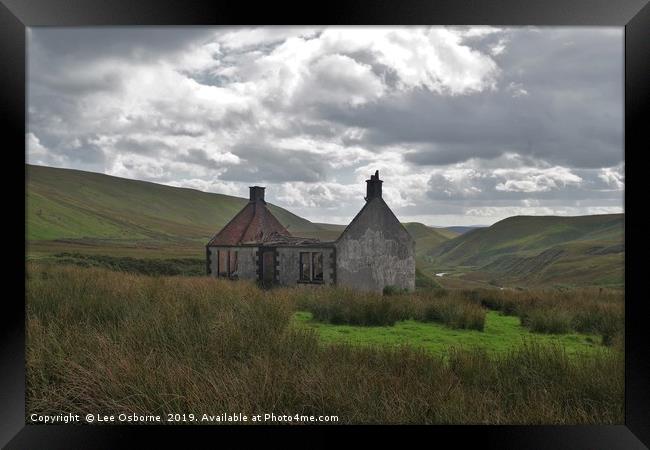 Ruined Farm Cottage, Scotland Framed Print by Lee Osborne