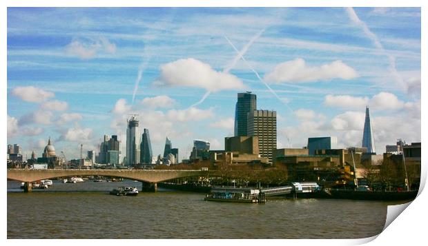 Skyline - City of London, Southbank and Southwark Print by Nathalie Hales