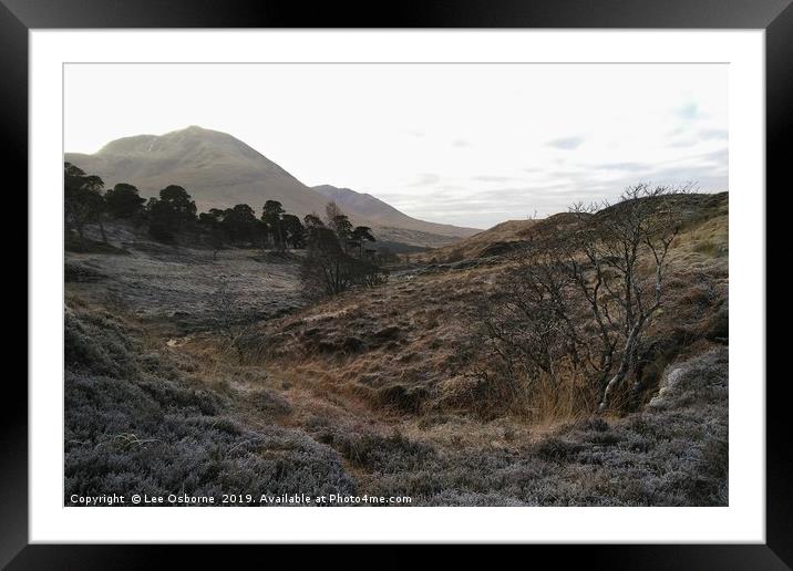 Winter Hike in the Highlands Framed Mounted Print by Lee Osborne