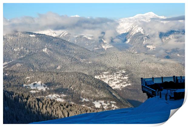 French Alps from Courchevel La Tania 3 Valleys Print by Andy Evans Photos
