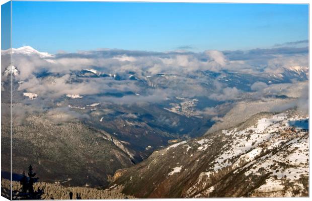 French Alps from Courchevel La Tania 3 Valleys Canvas Print by Andy Evans Photos