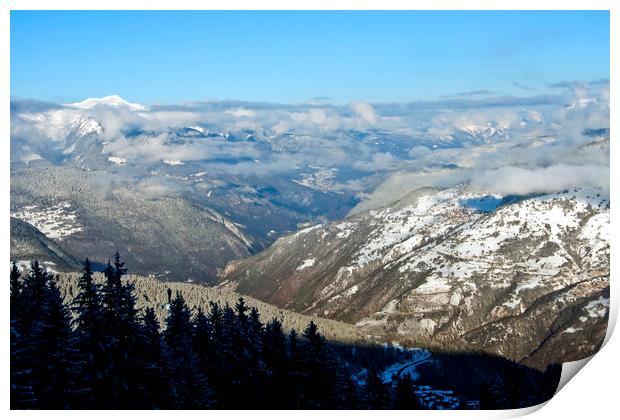 French Alps from Courchevel La Tania 3 Valleys Print by Andy Evans Photos