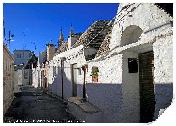 Street in Alberobello with the famous "Trulli" Print by Lensw0rld 