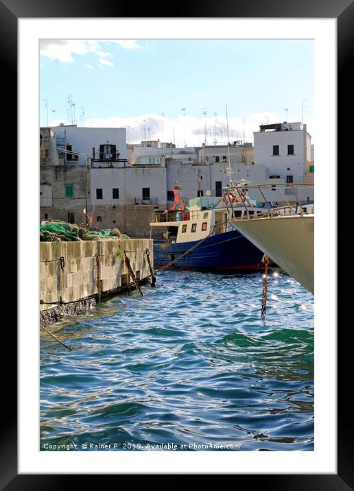 The coastal town of Monopoli, Italy Framed Mounted Print by Lensw0rld 