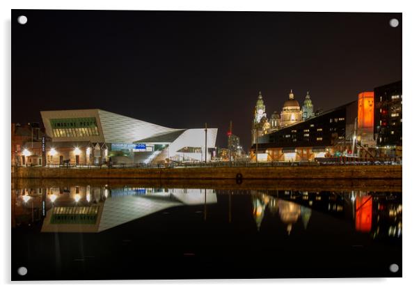 Liverpool Docks Acrylic by Roger Green