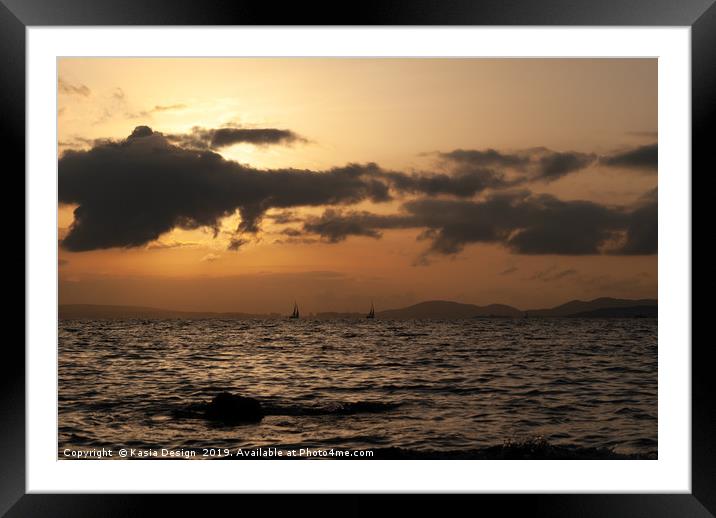 Palma Bay Sunset Framed Mounted Print by Kasia Design