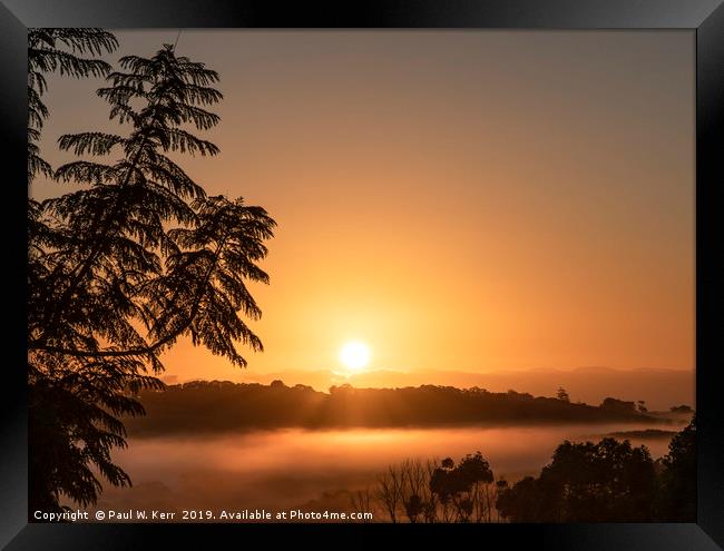 Sunrise over Wollongbar Framed Print by Paul W. Kerr