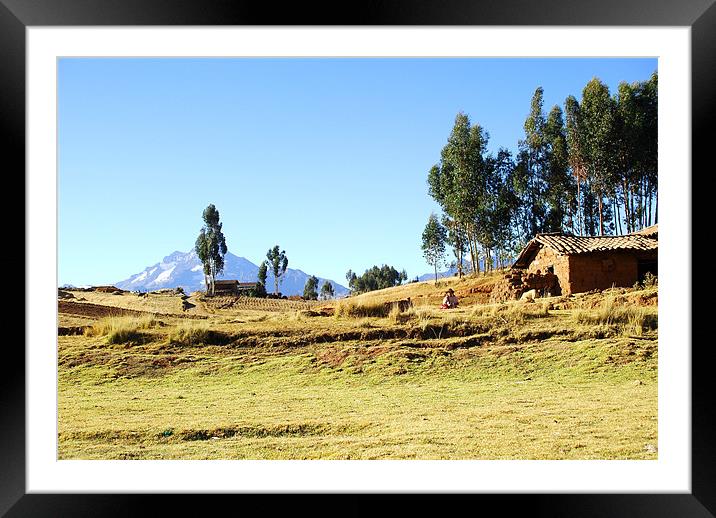 Peru landscape in Cuzco Framed Mounted Print by Sarah Waddams