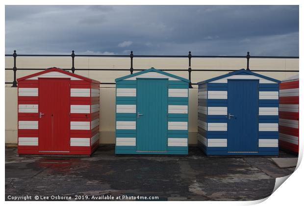 Beach Huts, North Berwick Print by Lee Osborne