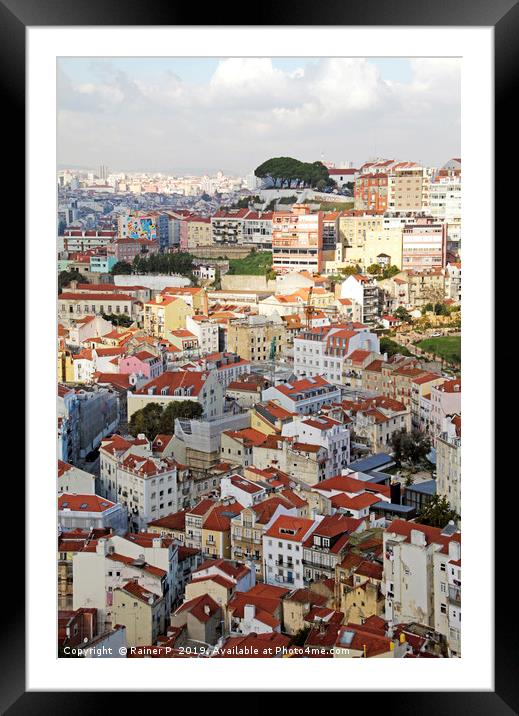 View over the beautiful roof tops in Lisbon Framed Mounted Print by Lensw0rld 