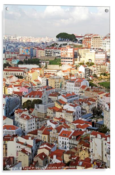 View over the beautiful roof tops in Lisbon Acrylic by Lensw0rld 
