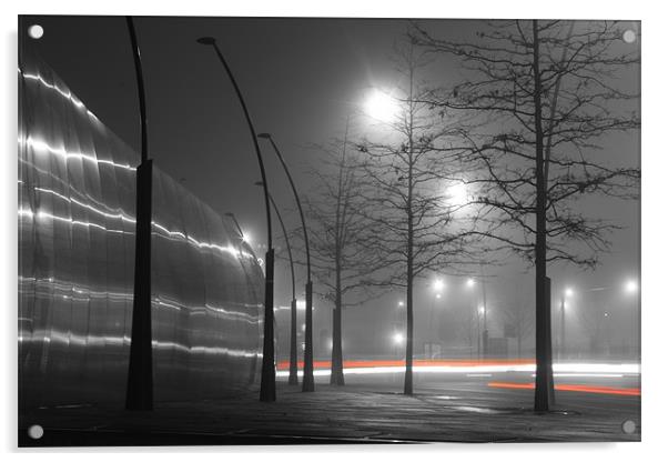 Sheffield misty day Acrylic by Sarah Waddams