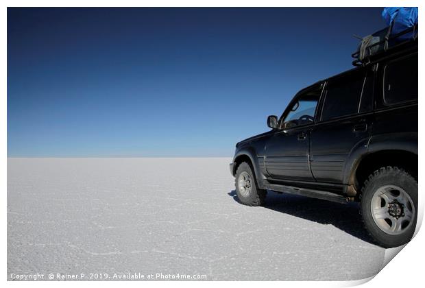 Never stop exploring - driving through Uyuni Print by Lensw0rld 