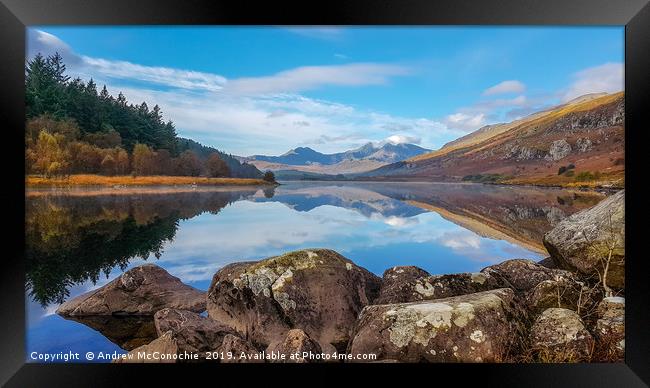 The Snowdon Horseshoe Framed Print by Andrew McConochie