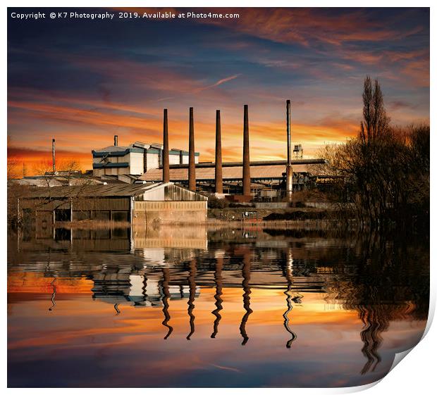 Aldwarke Steel Plant, Rotherham, South Yorkshire Print by K7 Photography