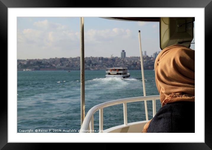 On a ferry in Istanbul Framed Mounted Print by Lensw0rld 