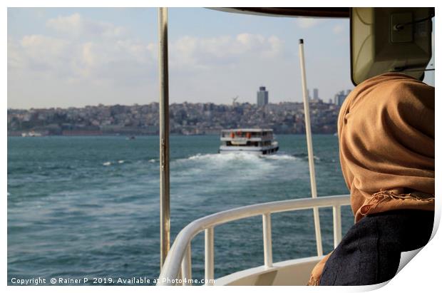 On a ferry in Istanbul Print by Lensw0rld 