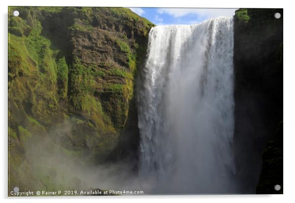 Beautiful waterfall in Iceland Acrylic by Lensw0rld 