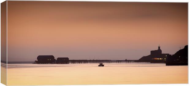Mumbles pier daybreak Canvas Print by Leighton Collins