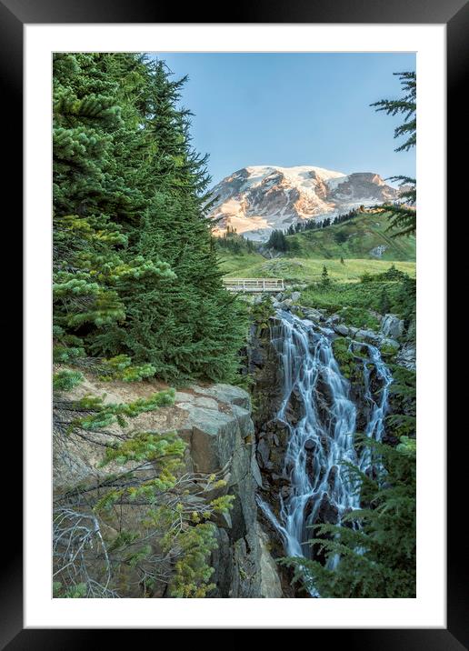Early Morning at Myrtle Falls Framed Mounted Print by Belinda Greb