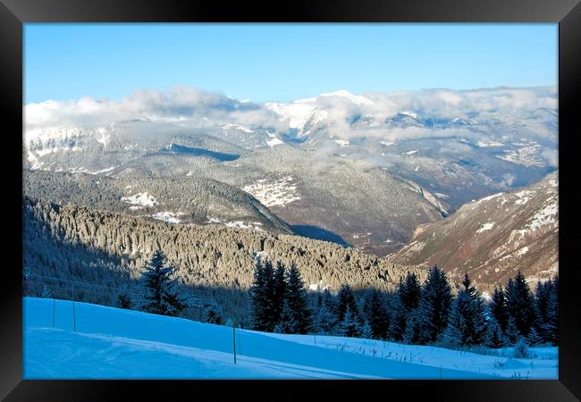 Courchevel La Tania 3 Valleys ski area France Framed Print by Andy Evans Photos