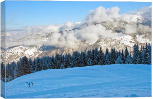Courchevel La Tania 3 Valleys ski area France Canvas Print by Andy Evans Photos