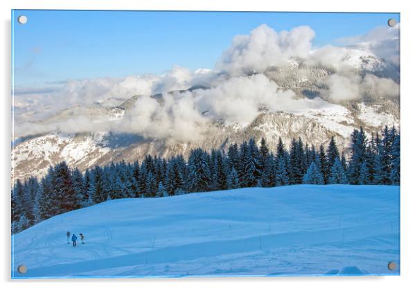 Courchevel La Tania 3 Valleys ski area France Acrylic by Andy Evans Photos