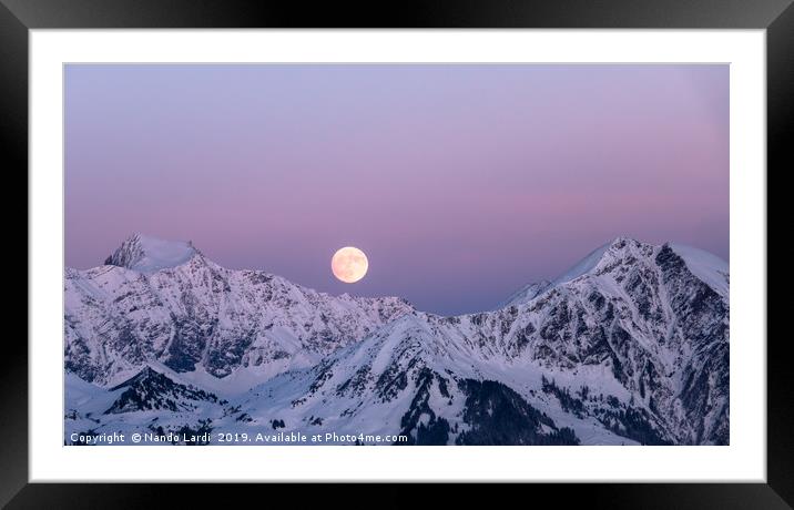 Winter Moonrise Framed Mounted Print by DiFigiano Photography