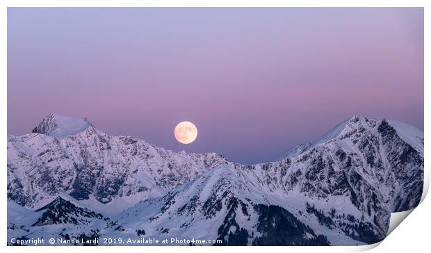 Winter Moonrise Print by DiFigiano Photography