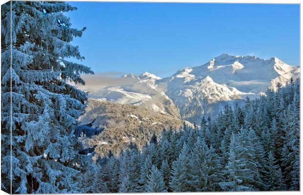 Courchevel La Tania 3 Valleys ski area France Canvas Print by Andy Evans Photos