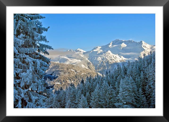 Courchevel La Tania 3 Valleys ski area France Framed Mounted Print by Andy Evans Photos