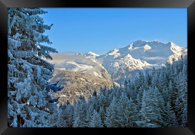 Courchevel La Tania 3 Valleys ski area France Framed Print by Andy Evans Photos