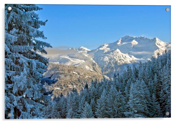 Courchevel La Tania 3 Valleys ski area France Acrylic by Andy Evans Photos