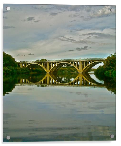 Bridge Across The Umatilla Acrylic by Irina Walker