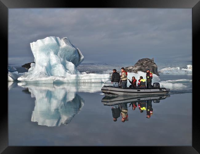Iceland Iceberg reflection Framed Print by mark humpage