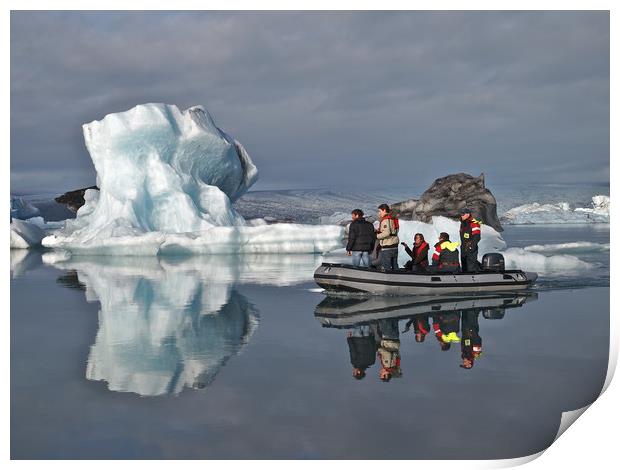 Iceland Iceberg reflection Print by mark humpage
